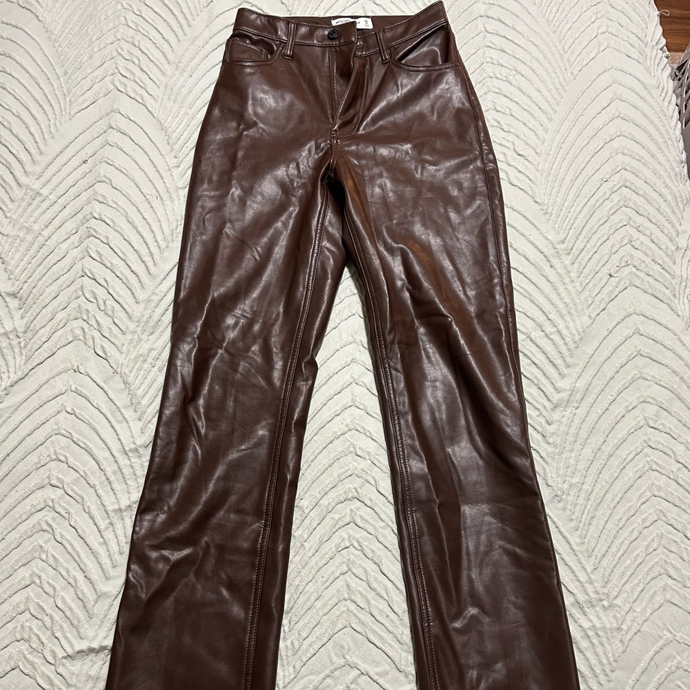 Abercrombie & Fitch Brown Leather Pants